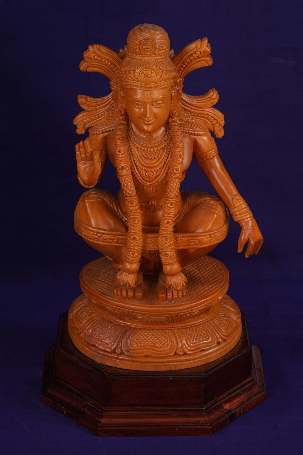 Image of Wooden Ayyappa Sculpture